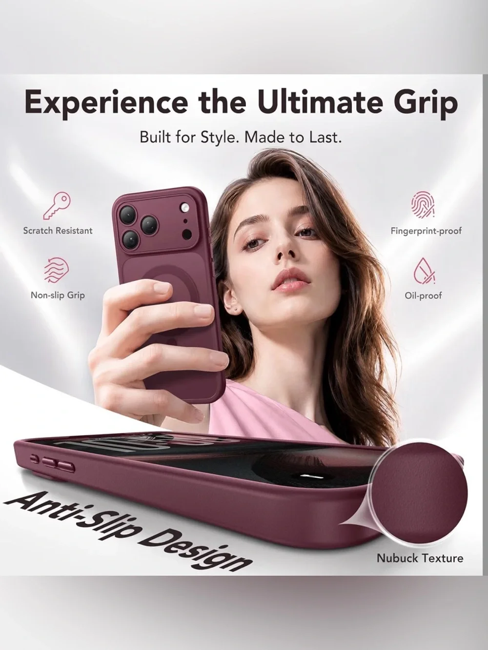 Magnetic & Shockproof for iPhone 17 Pro Max Case Wine Red